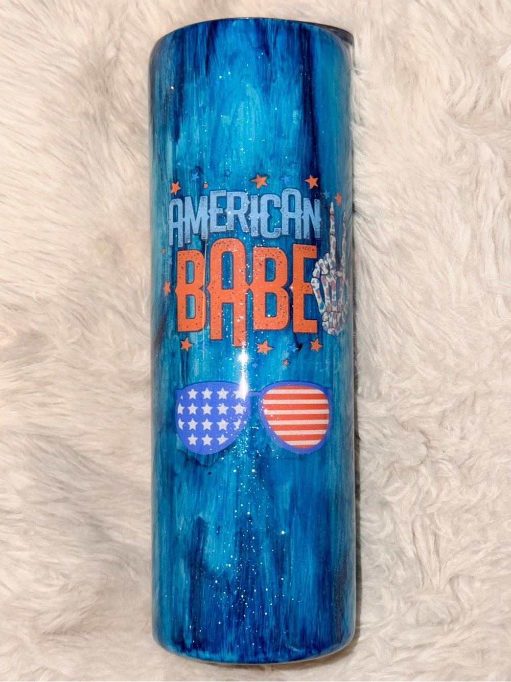Custom Patriotic 30 ounce hot/cold wood grain Tumbler New